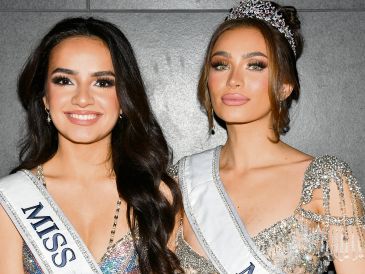 Miss Teen USA 2023, UmaSofia Srivastava, y Miss USA 2023, Noelia Voigt. AFP